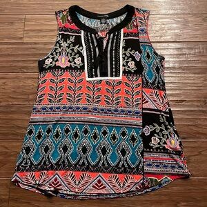 RBX Sleeveless Multi Colored Top with Tassels Size L